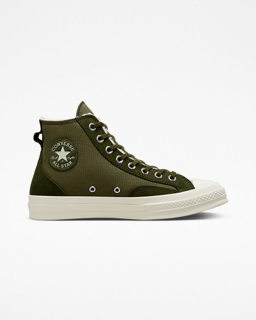 Pánské Boty Vysoké Converse Chuck 70 Podšité Colorblock Olivy Zelené Zelene | CZ BAN3145